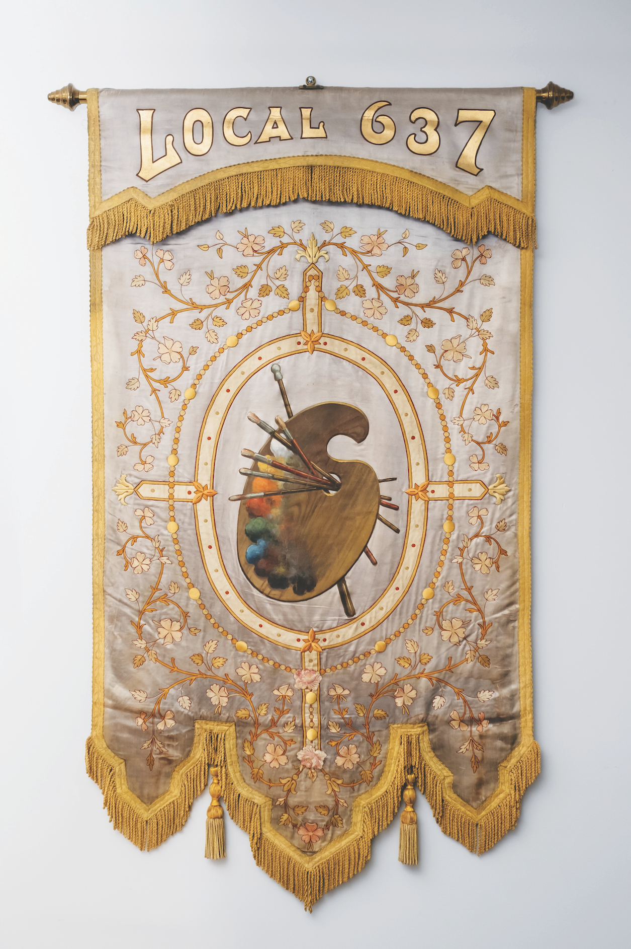 A banner from a union of Swedish Painters in Chicago.