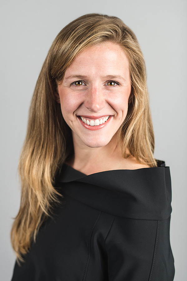 Smiling woman in black blouse