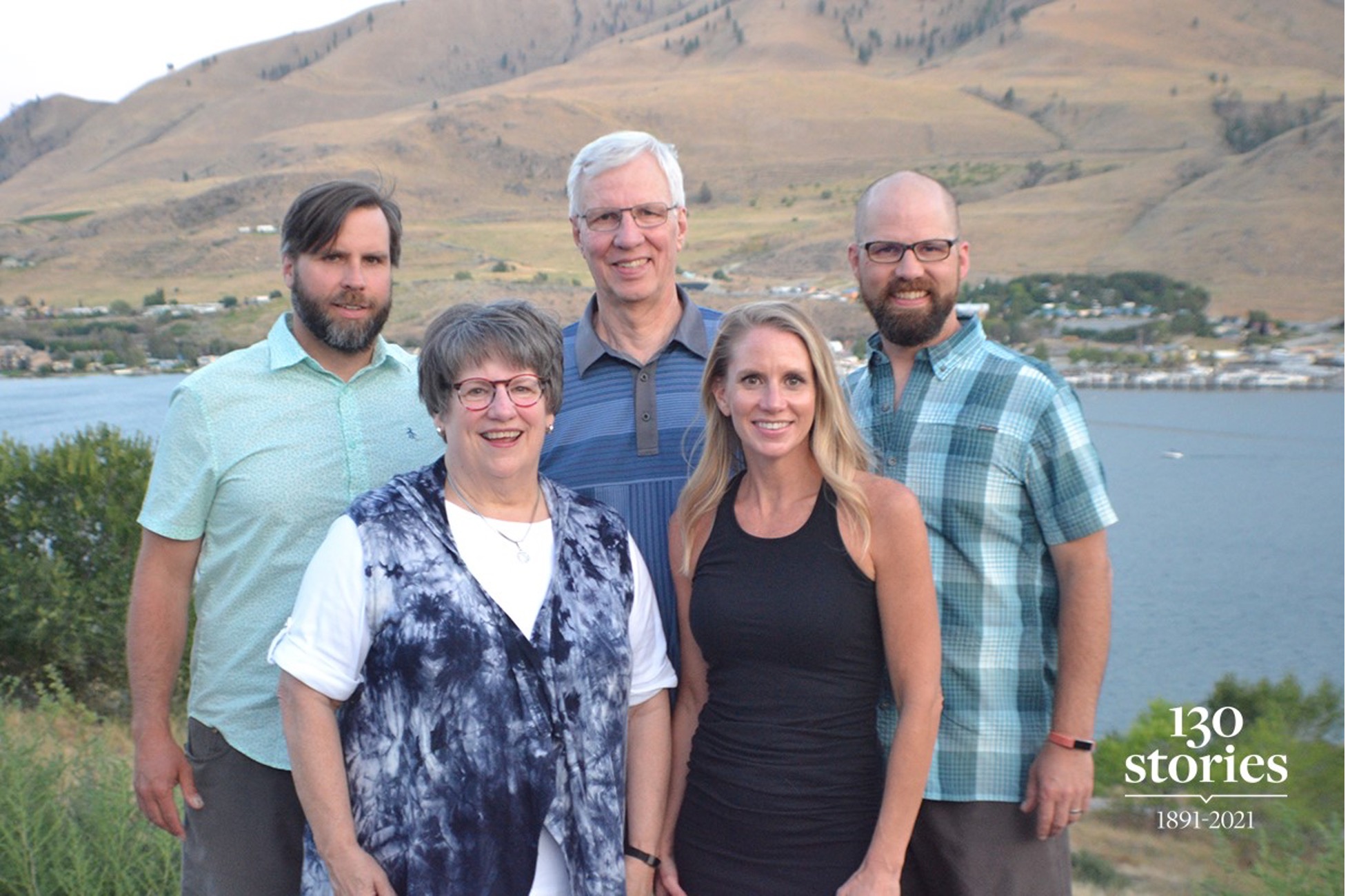 Nancy’s immediate family who are all NPU alumni, left to right: Erik Carlson, Nancy Stenberg Carlson, Ken Carlson, Ingrid Carlson Halverson, and Mark Carlson.