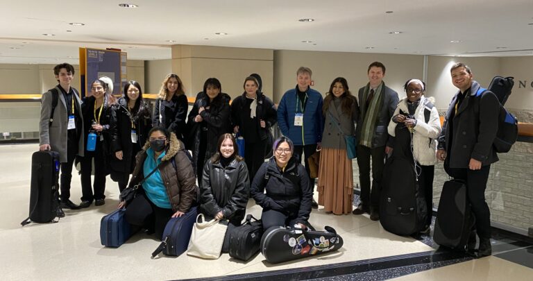 NPU Orchestra with composer Jonathan Beard and lyricist Minita Gandhi.