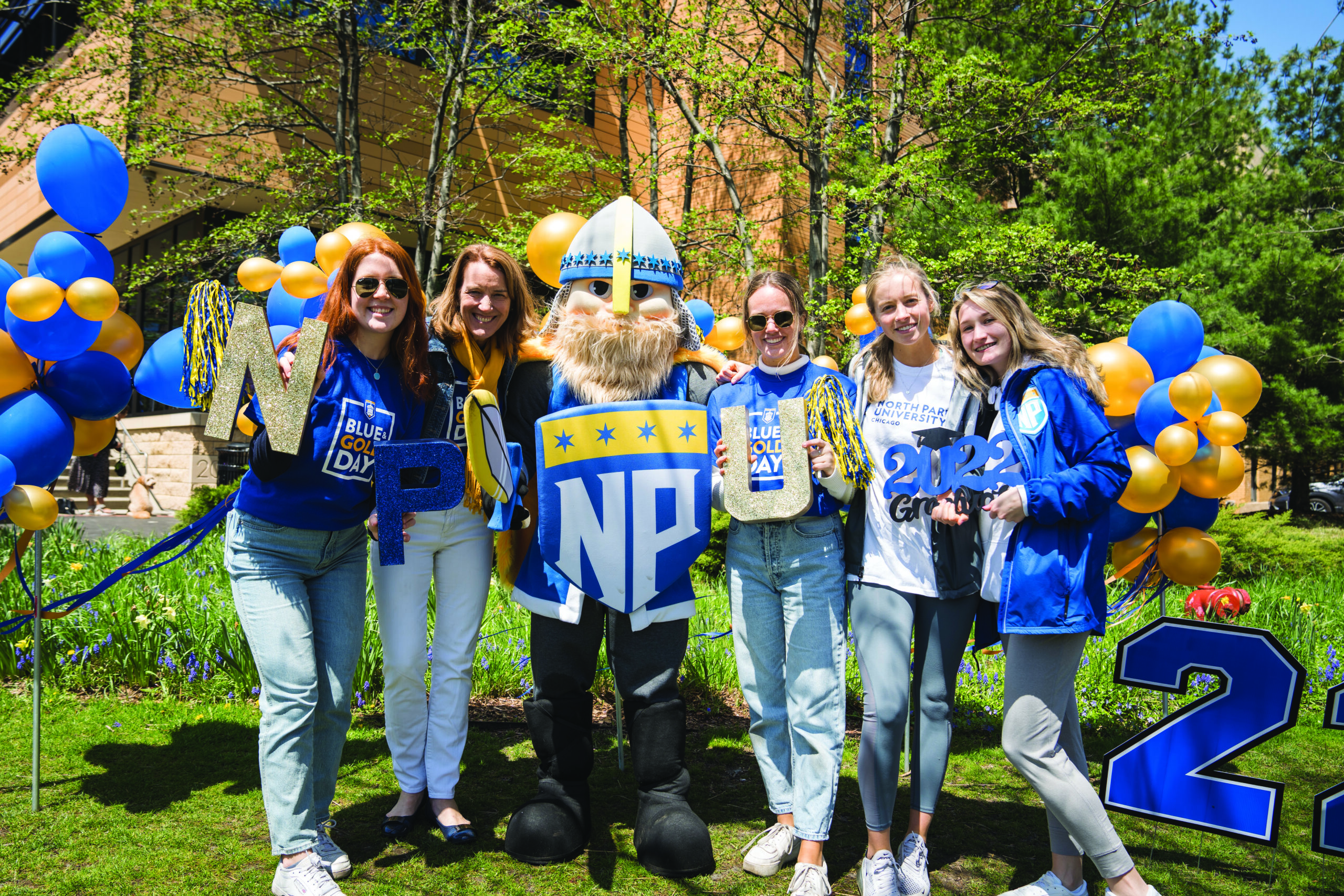 Staff and students at Blue and Gold Day