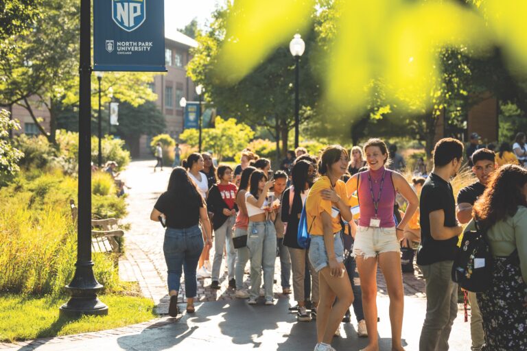 New students standing outside during Move-in Day